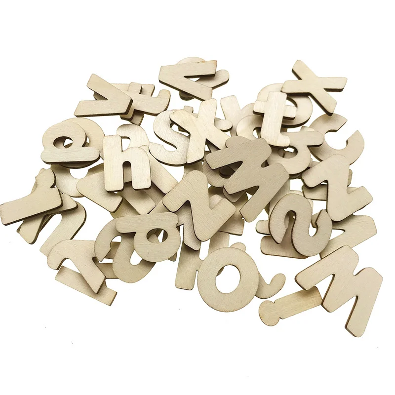 100pcs 20mm Small Wooden Letters for Crafts, DIY Wooden Alphabet