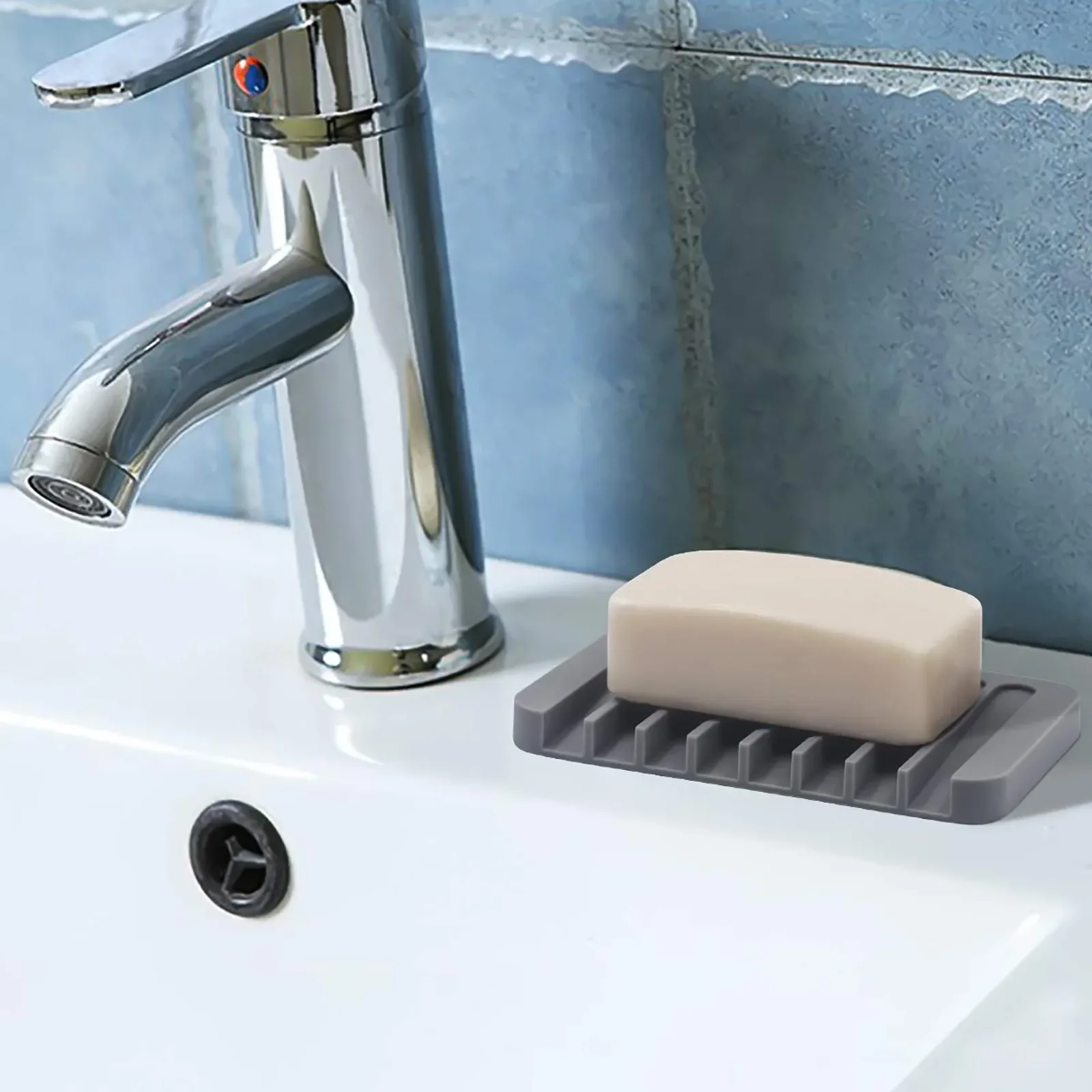 Silicone Soap Dishes Self Draining Soap Bar Holder Soap Saver Sponge Tray Drainer Dishes for Bathroom Shower Bathtub Kitchen