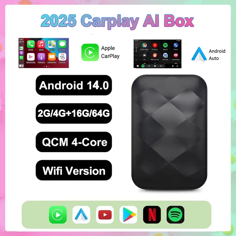2025 New Upgrade 3in1 Android14 Wireless Carplay Android AutoAdapter ...