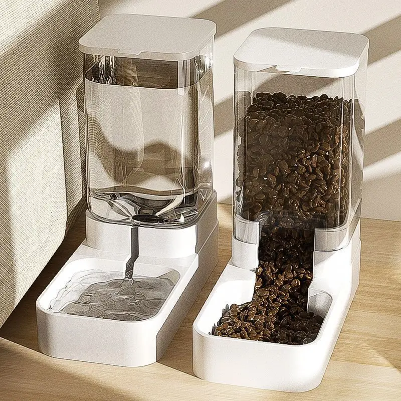 

Automatic Dog Cat Gravity Food and Water Dispenser Set with Pet Food Bowl for Small Large Pet Puppy Kitten Rabbit Large Capacity