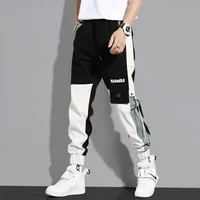 Classique Streetwear pantalons décontractés hommes rubans sarouel Jogging pantalon mâle coupe ajustée printemps Cargo pantalon multi-poches femmes pantalon J2 5