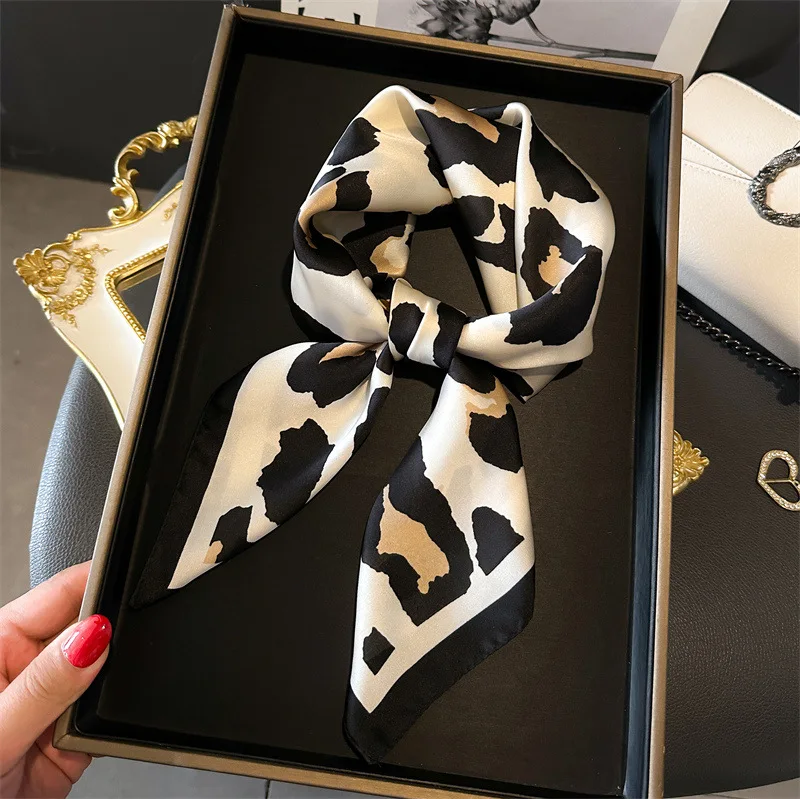 Luxury Silk Square Scarf - Womens Satin Neckerchief  Hair Wrap 2023