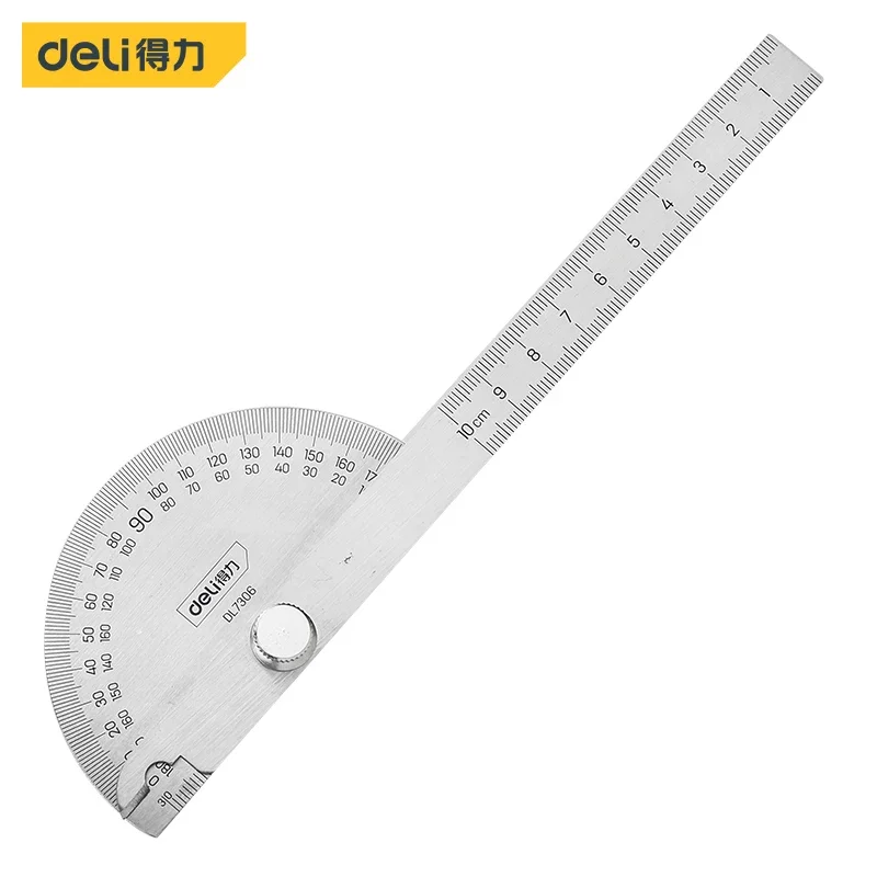 150mm Protractor Metal Angle Ruler Woodworking Measuring Ruler 180 Degree Stainless Steel Angle Gauge Rotary Measuring Tool 1Pcs