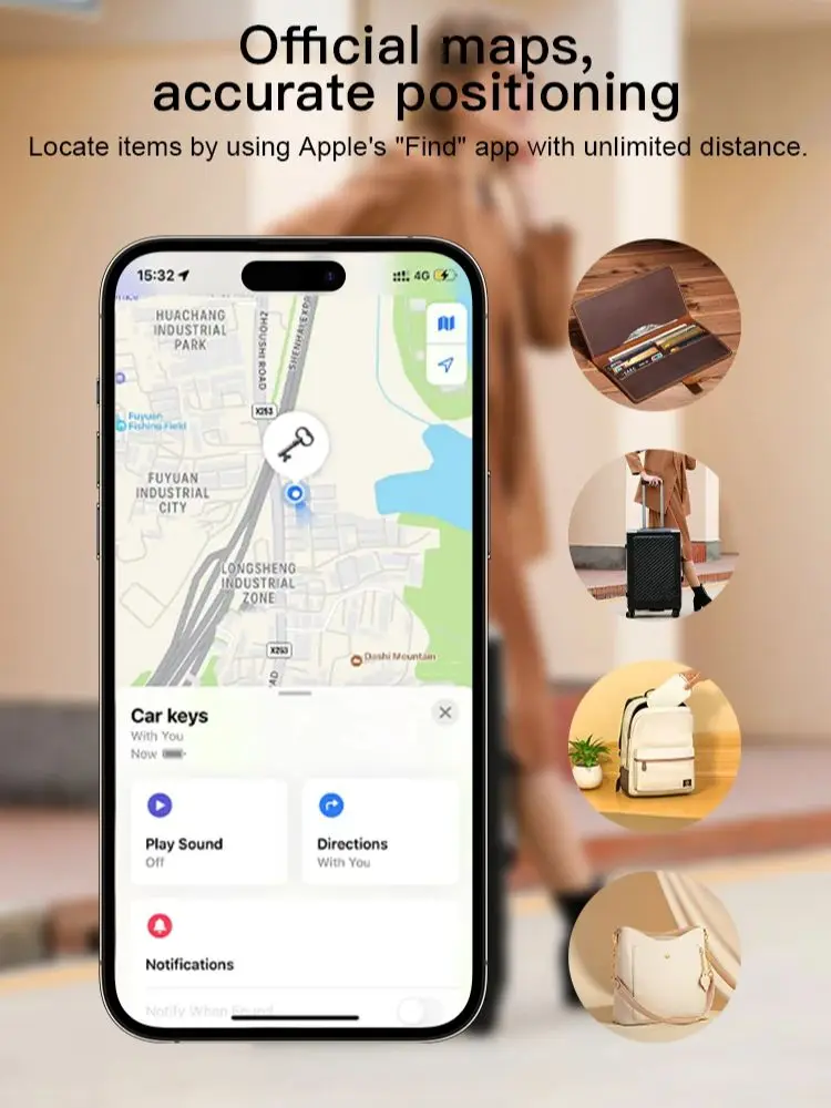 รูปสินค้า แท็กติดตามสินค้าบลูทูธ ติดตามของหาย สำหรับ iPhone และ iPad