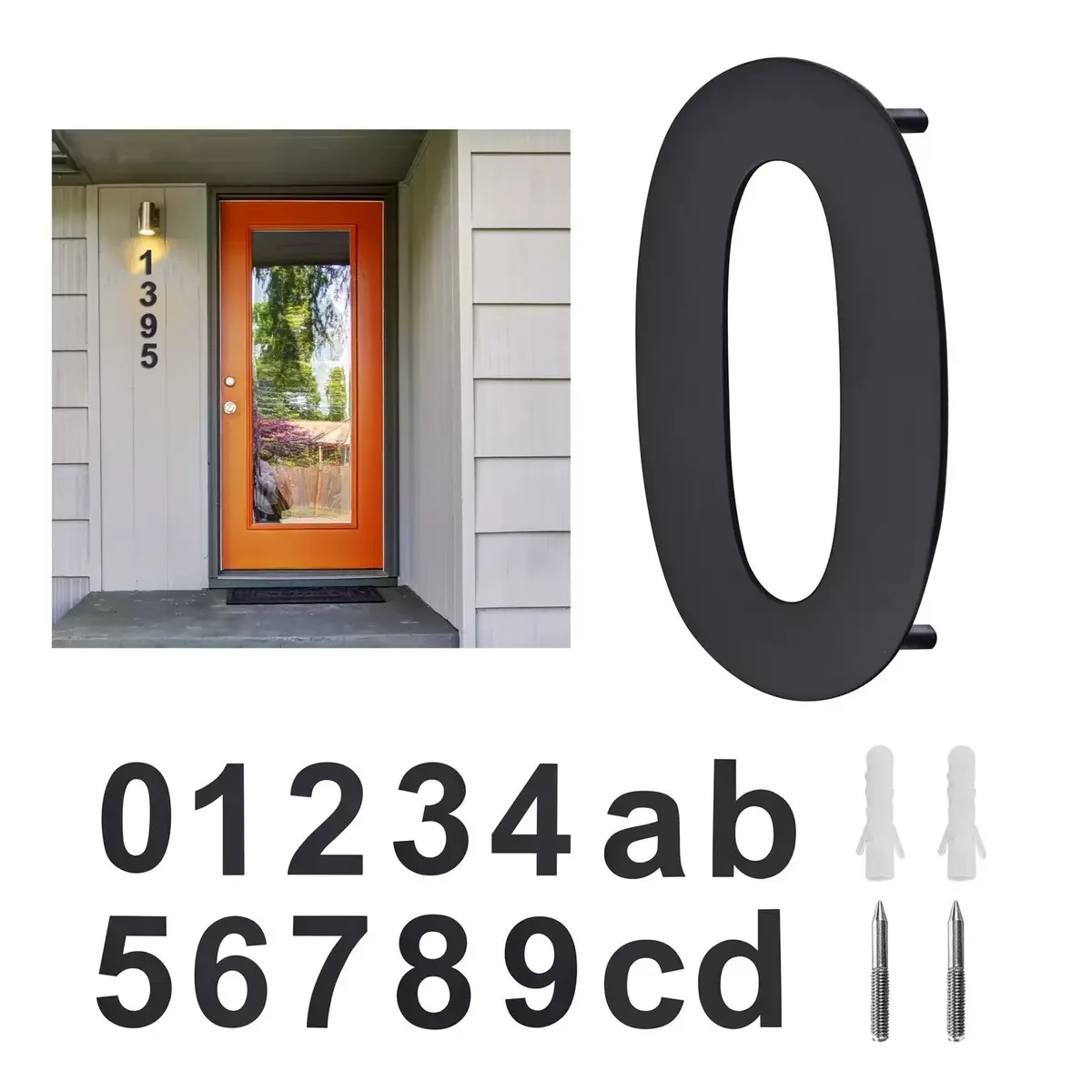 House Number Signs Modern Large House Number Outdoor-12 Inch High Stainless Steel Floating Home Address Number For Outside