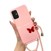 Case For Samsung galaxy A53 A52 A54 A34 A14 A33 A13 A23 A12 A52S A71 A51 A70 A50 Strap Cord Chain Necklace Butterfly Love Case 4