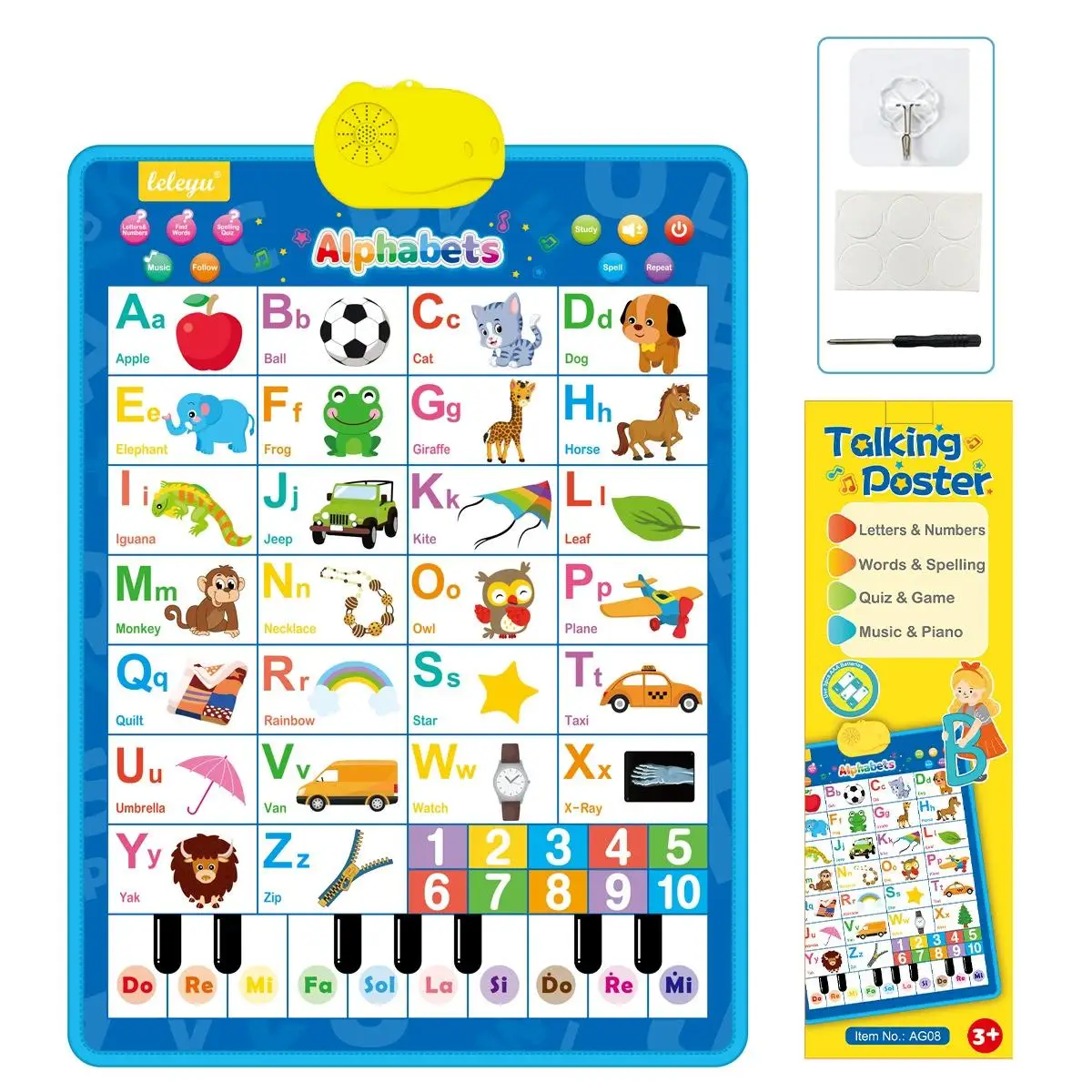 Electronic English Alphabet Wall Chart Talking ABC Letters 123s Music Poster Educational Learning Toy for Toddler Kids Gifts educational learning toy,alphabet educational toys,alphabet wall chart