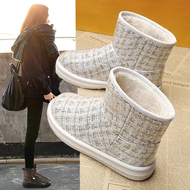 

Женские сапоги на плоской подошве, австралийские сапоги с круглым носком, женские Роскошные Дизайнерские Сапоги, зимняя обувь на платформе для снежной погоды, 2023