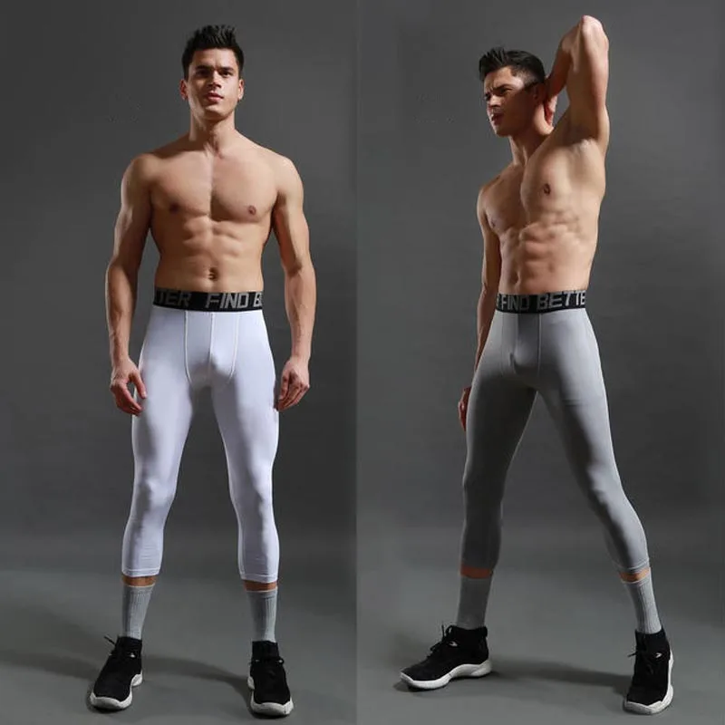 Sports Fitness Pants Men Gym Shorts Workout Tights Running Training Bottoming clothes Compression Leggings Basketball Sportswear 2