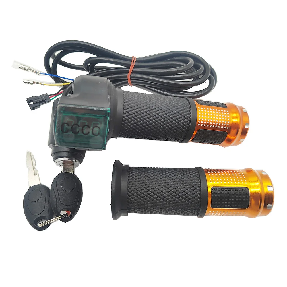 Universal E-Bike Throttle with LCD Power Display & Grip Controls