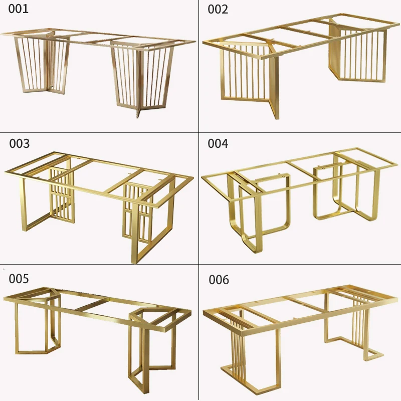 

Customized wrought iron stainless steel dining table foot big board table rock marble round table computer table tea table