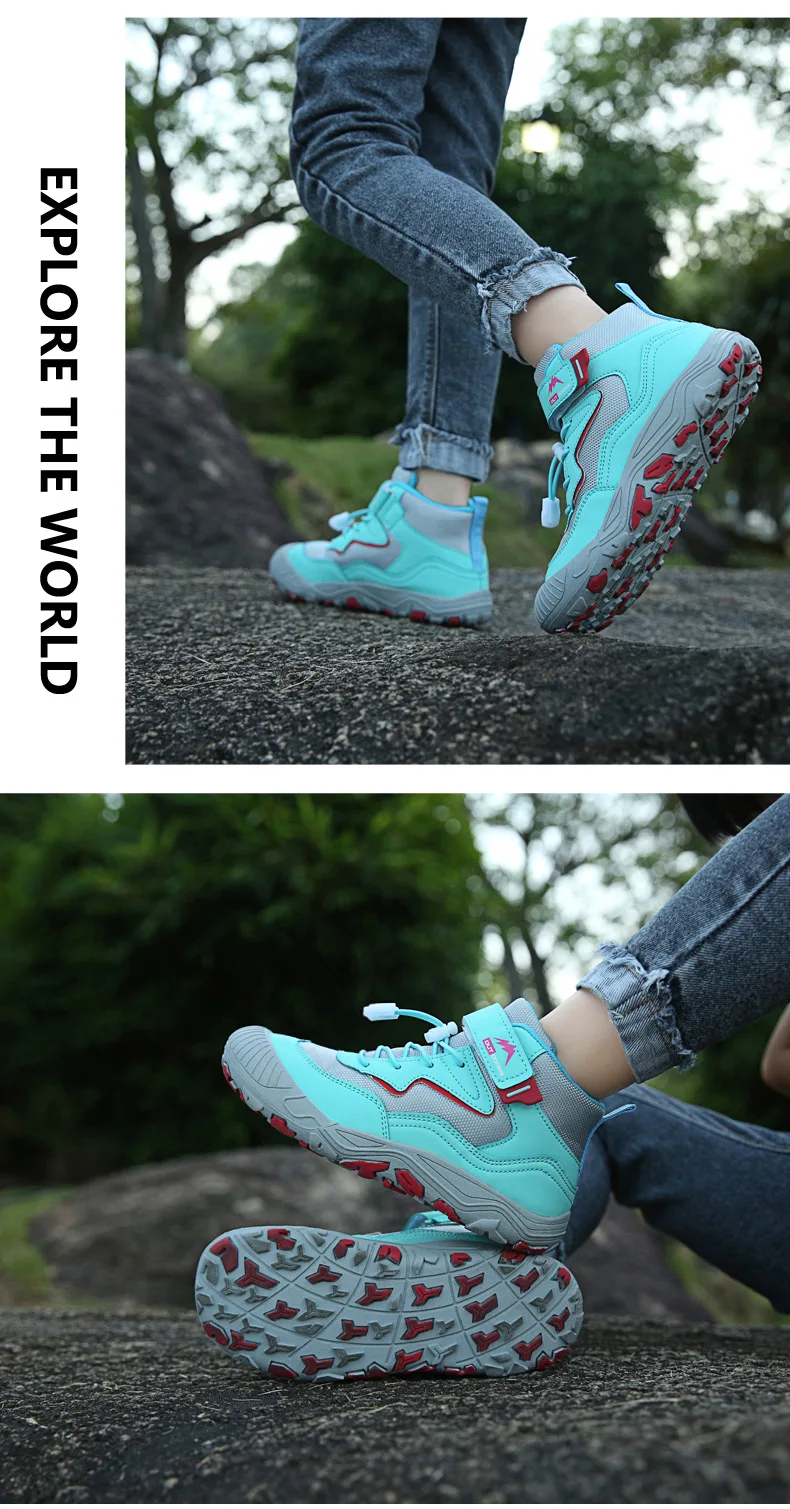 أحذية المشي لمسافات طويلة في الهواء الطلق المضادة للانزلاق للأطفال الرحلات أحذية رياضية الصيف تسلق الجبال أحذية رياضية للأطفال للجنسين للأولاد والبنات