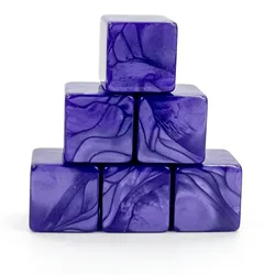 Set of 10 Pearl - Patterned Colorful DIY Dice (Purple)
