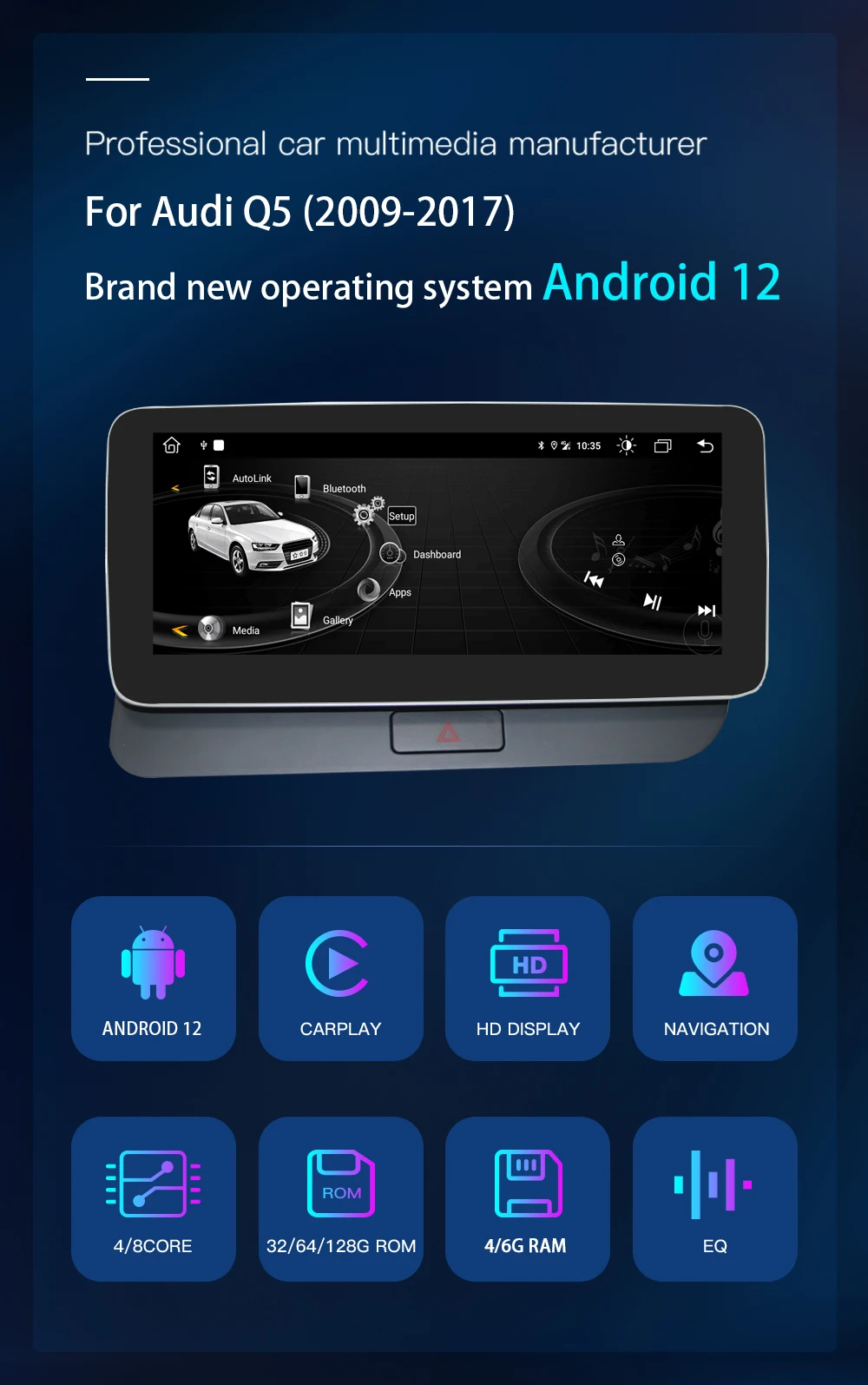 1920*720  ī÷ ī , ȵ̵ 12 ý, ƿ Q5 2009 2016 ũ Ƽ̵, GPS ׺̼,  , ׷ 4G
