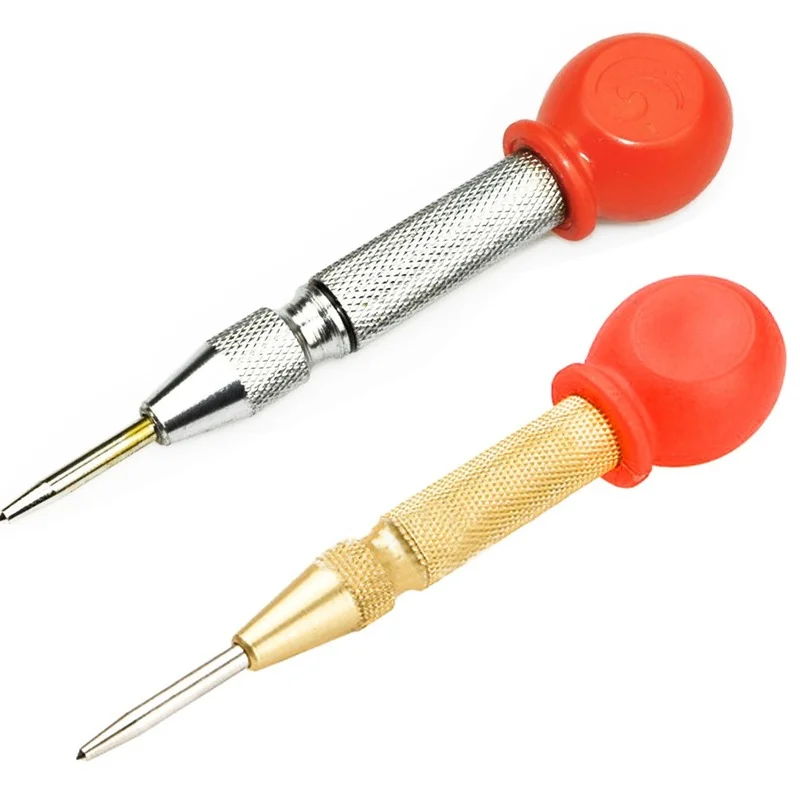 5inch Automatic Center Pin Punch Spring Loaded Marking Starting Holes Tool Wood Press Dent Marker Woodworking Tool Drill Bits