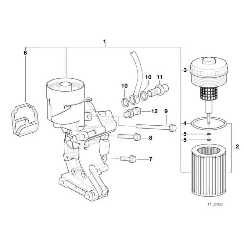 Oil Filter Kit and Housing Gasket E39 E46 E60 X3 X5 Z3 Z4 525i 530i 11421719855 11427512300 HU9254X OX1541D 11427509430