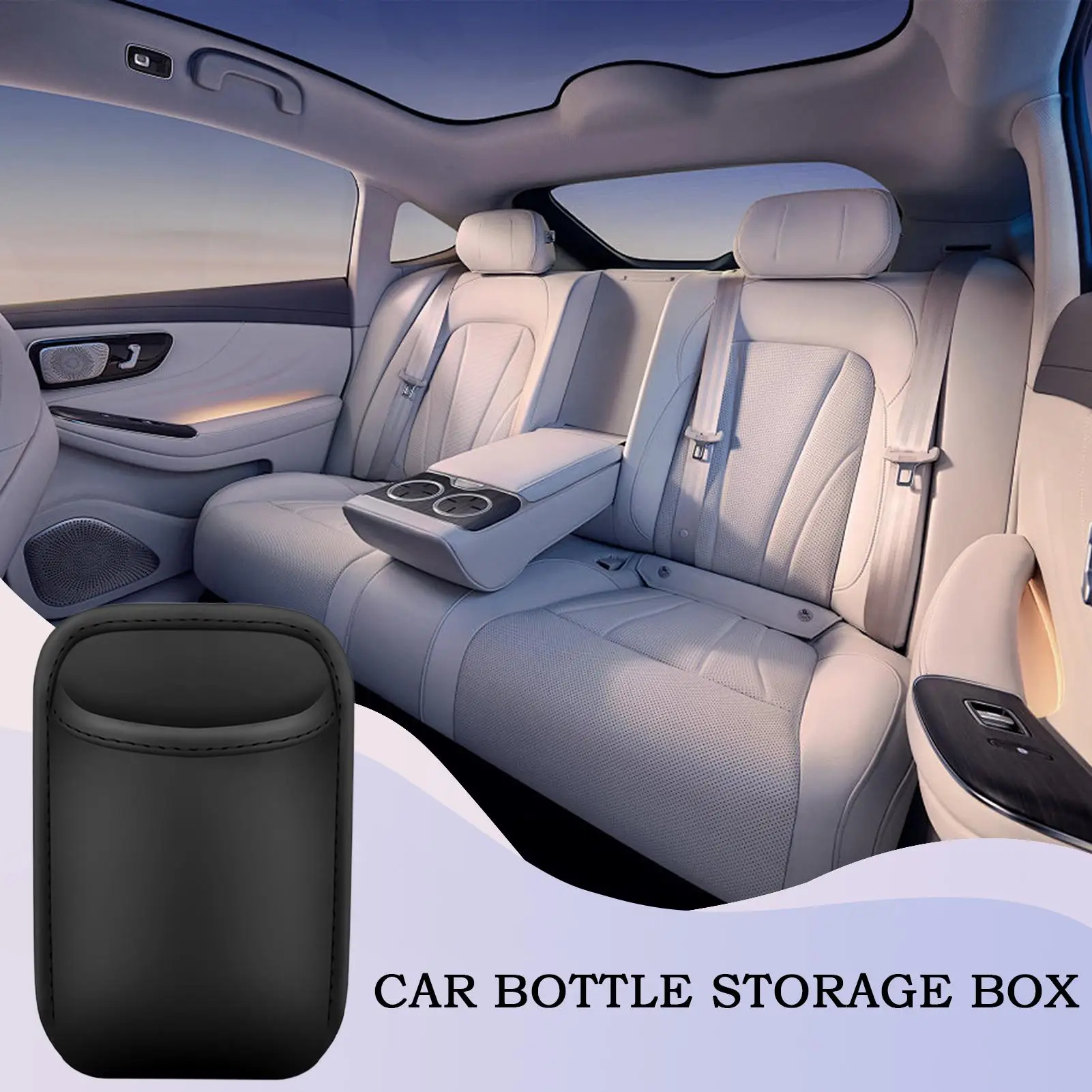 NEW Leather Water Cup Storage Box By The Car Door And Multi-functional Beverage And Garbage Storage Box On The Back Of The Seat