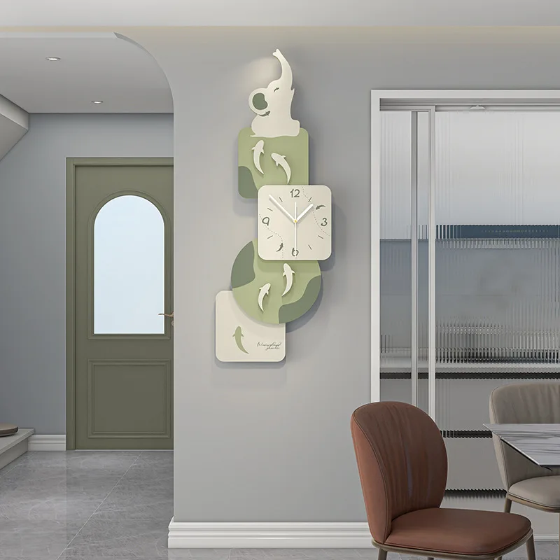 Cream style elephant wall clock, stylish, personalized and creative clock for living room