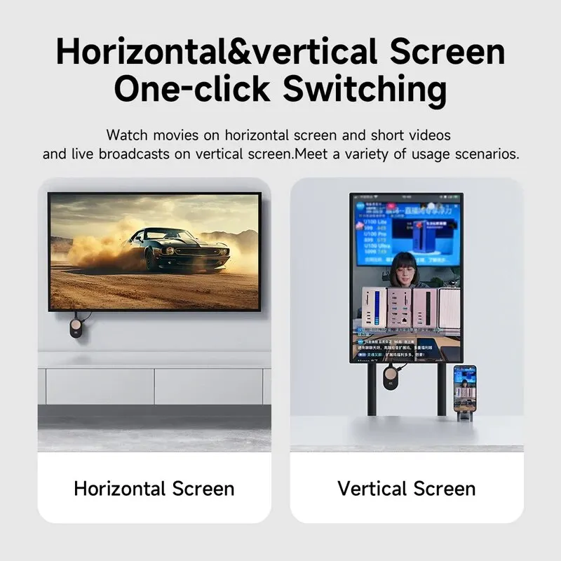 Hagibis Wireless HDMI-Compatible Display Dongle Adapter 4K@60Hz Wireless Extender for Laptop PC Smartphone HDTV Projector IOS