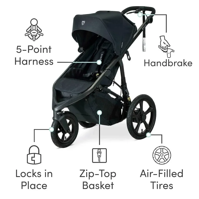 Wayfinder Jogging Stroller with Independent Dual Suspension 3