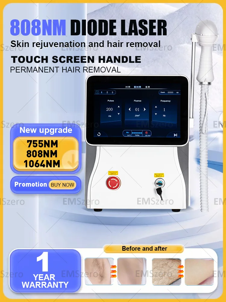 808nm professional laser Diodo ice titanium hair removal machine, 3-wave high-power 4000W laser hair removal machine