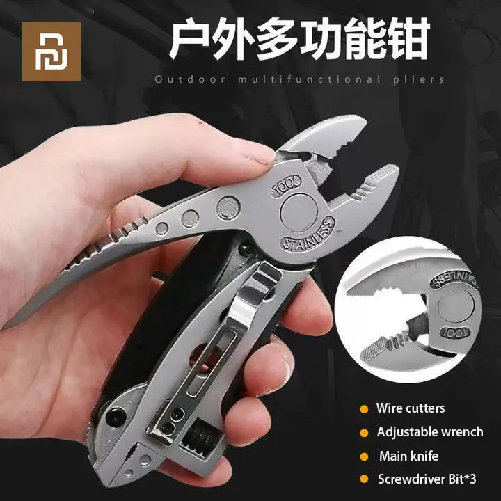 

Xiaomi Outdoor Camping Multi-functional Pliers Wrench Tool Combination Portable Folding Knife Tool Pliers Stainless Steel Bent