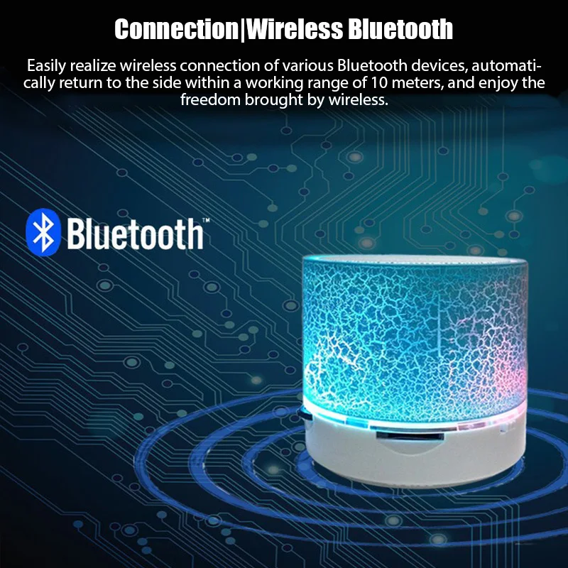 A9 Bluetooth Speaker Mini LED Wireless Sound Box music Crack TF USB