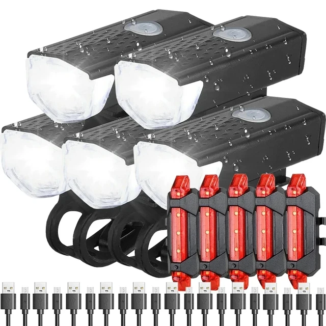 Rechargeable Bike Headlight & Taillight Set 1