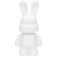 White Embryo Ornaments Toys Outdoor Bunny Decor Dolly Keychain Electronic Decorations Rabbit Pvc Newborn Piggy Bank for Adults 1