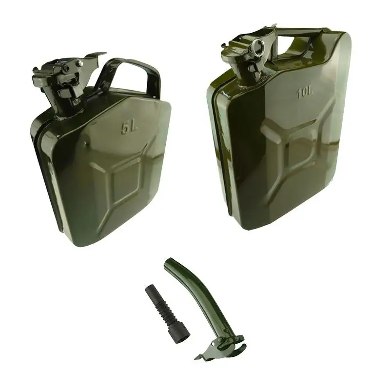 

5L/10L Car Metal Jerry Can Fuel Tanks Stainless Steel Petrol Cans Mount Motorcycle Gas Can Gasoline Oil Container Fuel Canister