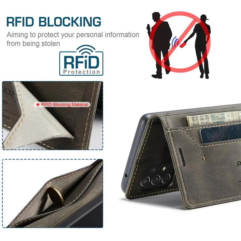 Magnetic Flip Leather Wallet Phone Case with Card Holder