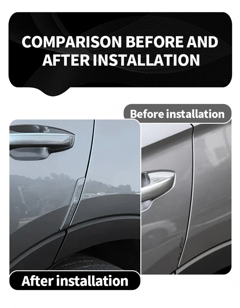 4Pcs For Byd Song Plus Seal U Car Door Edge Protection Guards Buffer Trim Molding Strip Scratch Protection Car Door Crash Bar