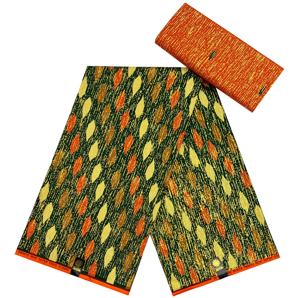 African Kente Cloth Fabric Prints 6 Yards Real Wax 100 Cotton For Textile