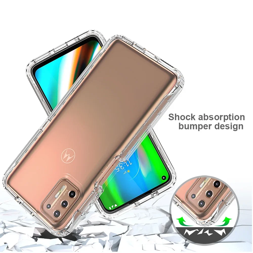Candy Color Transparent Shockproof Hybrid Case - Dual Layer Protective Shell for Motorola Moto G Phones
