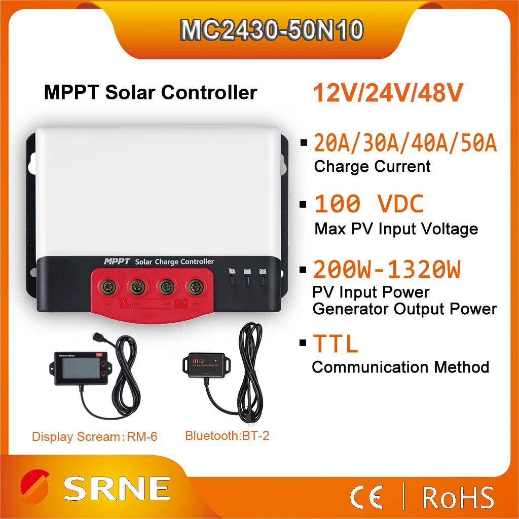 srne mc série mppt controlador solar monitoramento