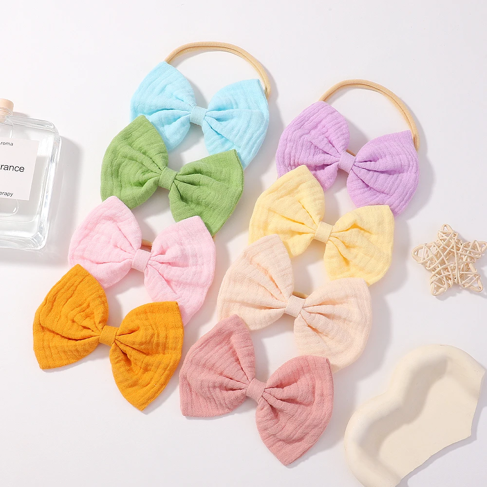 

1Piece Newborn Soft Headband Baby Kids Solid Color Bows Hair Band Toddler Daily Casual Headwear Girls Hair Accessories Wholesale