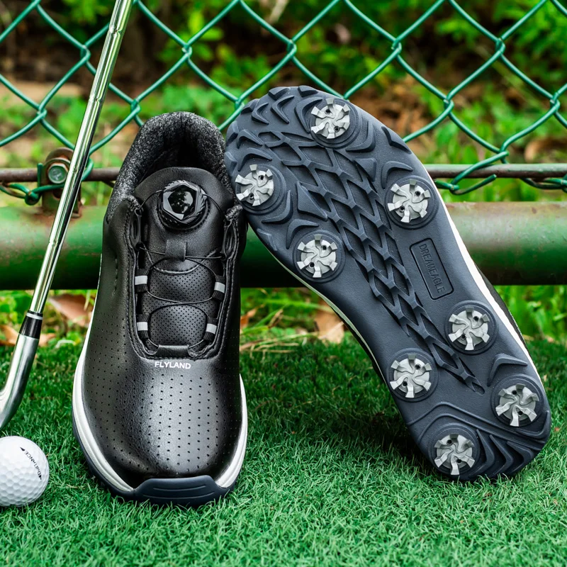 2024 искусственная профессиональная обувь для гольфа, мужские уличные Нескользящие быстросъемные кроссовки со шнуровкой, дышащая водонепроницаемая Роскошная обувь