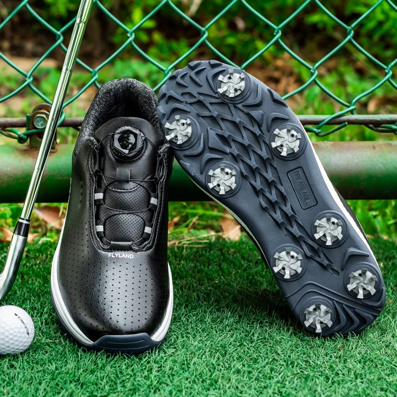 Professional Golf Shoes Men Outdoor Anti-Skid Quick Lacing Golf Spikes Sneakers Breathable Waterproof golf shoes