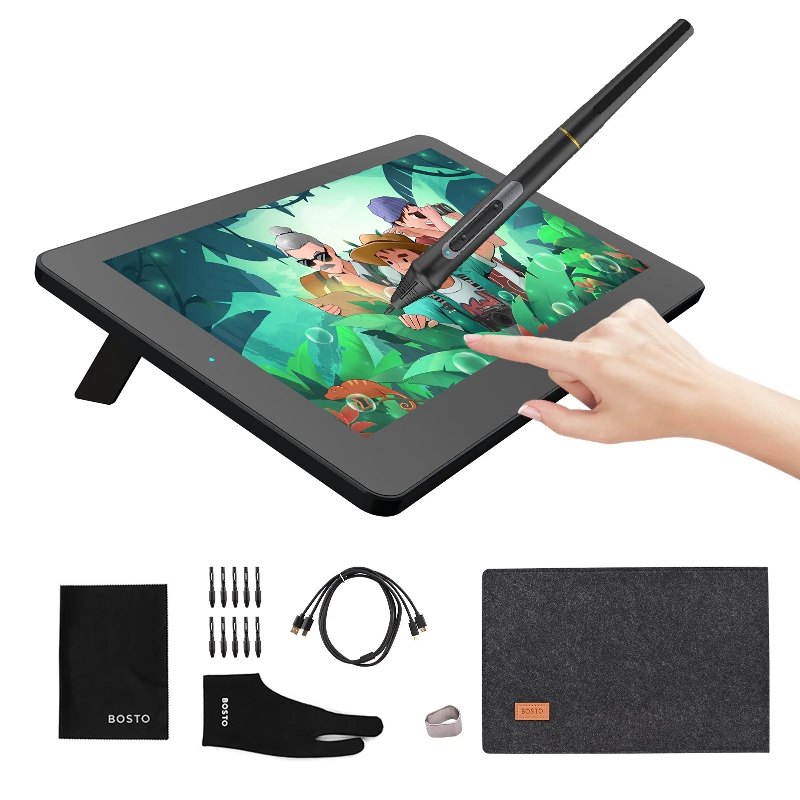 

Top 11.6 Inch Graphics Drawing Tablet BT-12HD/BT-12HDT Digital Drawing Tablet HD HIPS LCD 1366*768 Display 8192 Pressure Level