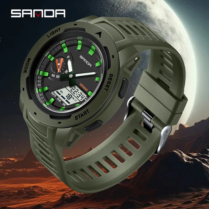 SANDA Fashion Electronic Watch - Multifunctional Waterproof Luminous Digital Timepiece