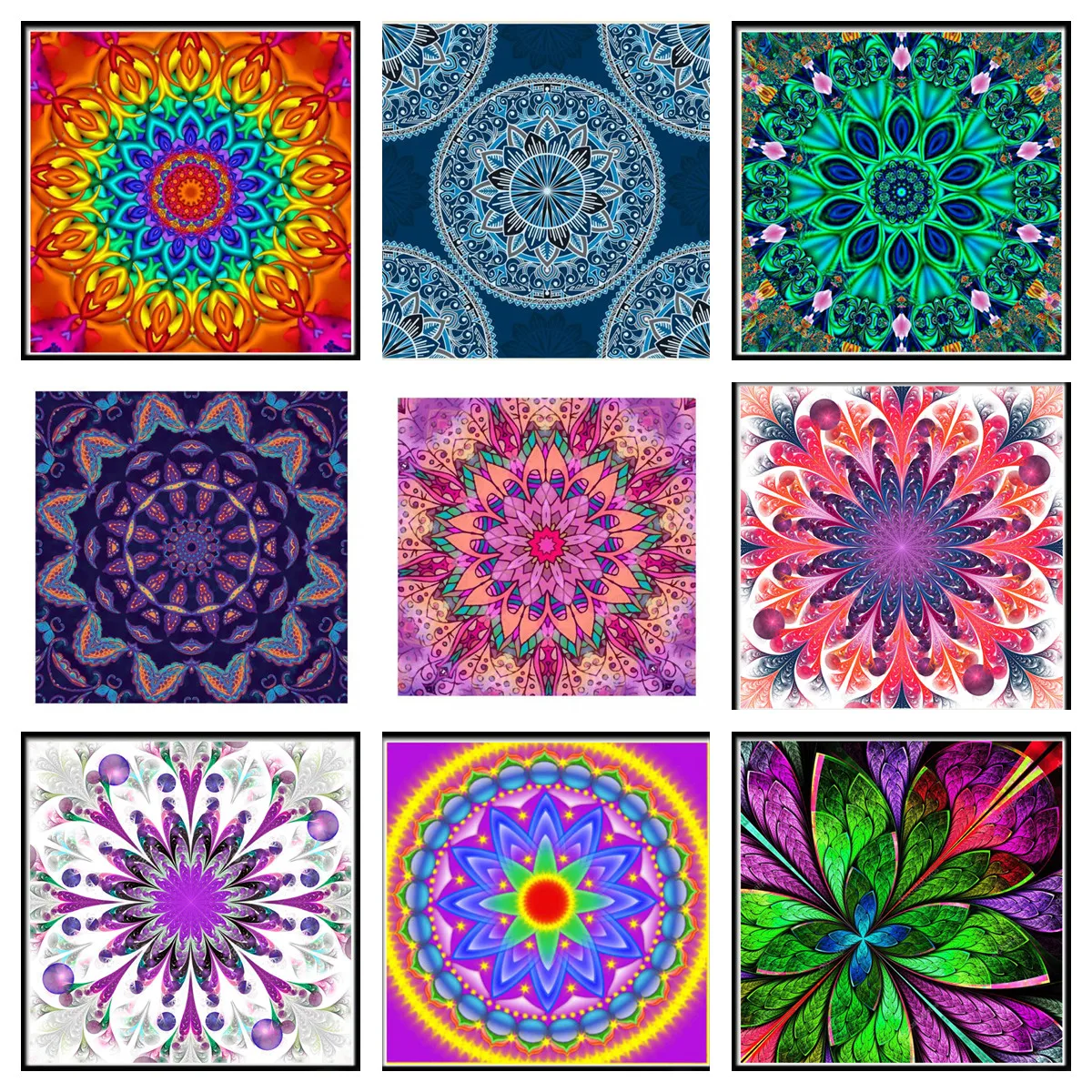 Rongrongago 9 Pièces Peinture Diamant Dessous De Verre Avec Support Et