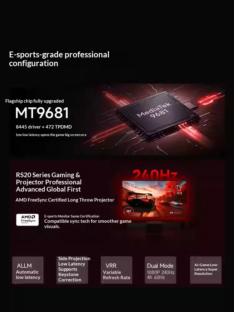 XGIMI RS 20 Pro Max 프로젝터 트리플 레이저 4300 ISO 돌비 HDR IMAX 20000:1 명암비 프로젝터 지능형 장애물 회피 기능