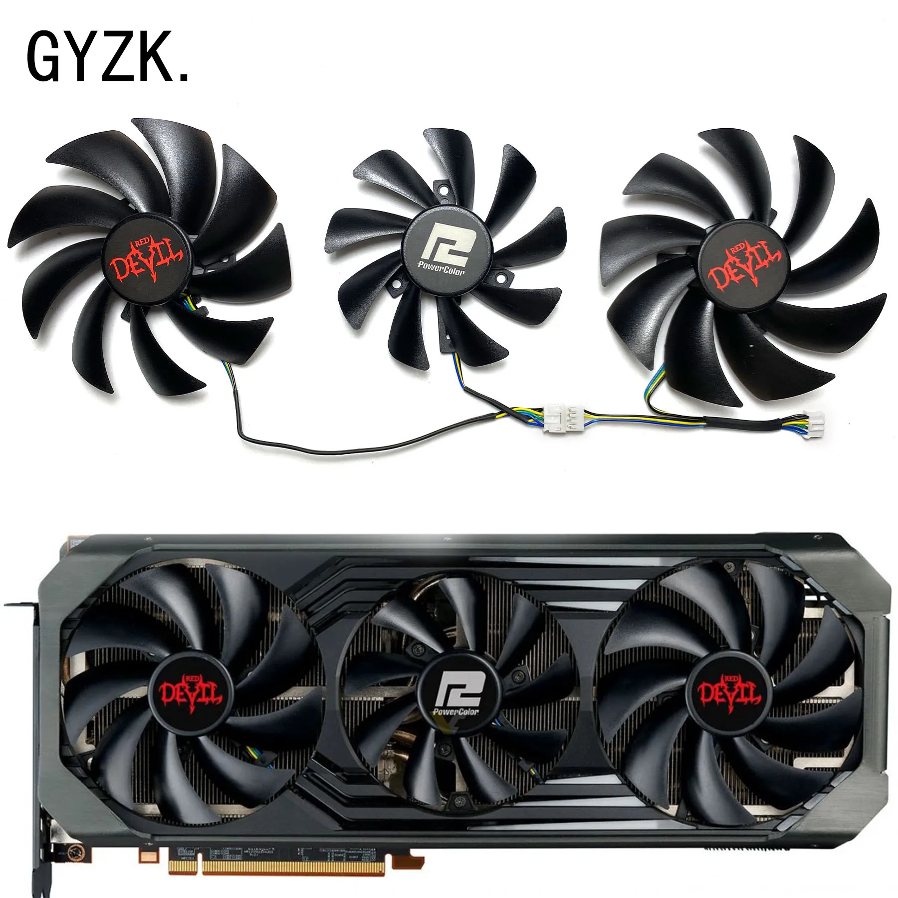 Red Devil oc Placa Gráfica Ventilador de Substituição Novo Adequado para Powercolor Rx6700xt 6750 6750xt 6800 6800xt 6900xt 6950xt