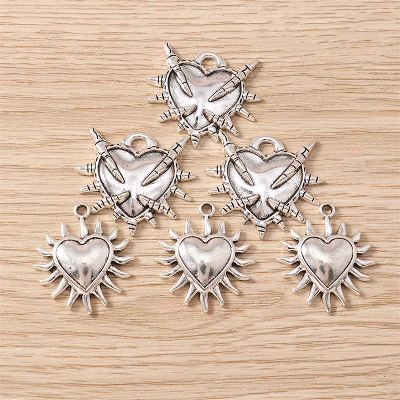 10 Stück süße Legierung Liebe Herz Charms Anhänger für Schmuckherstellung Tropfen Ohrringe Halsketten Armbänder Zubehör DIY Bastelbedarf – Detail 6
