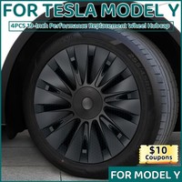 Performance Substituição Cap Roda, Hubcap Automóvel, Full Rim Cover, Acessórios para Tesla Modelo Y 2018-2023, 19 ", 4Pcs