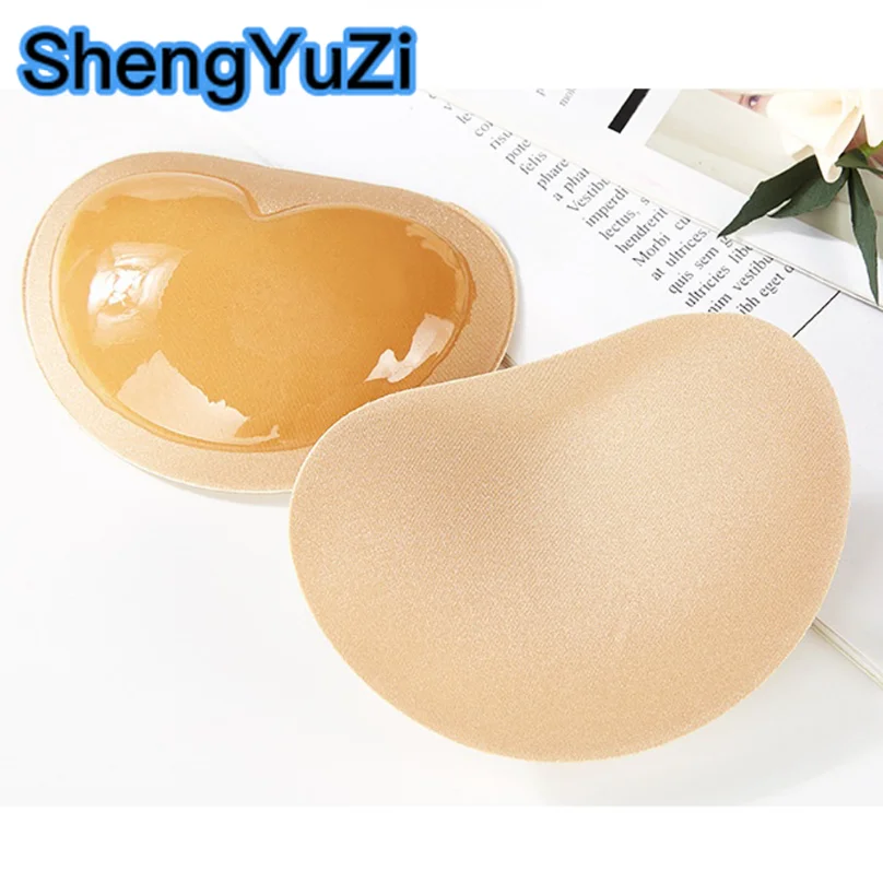 

Breast Pads Nipple Pads Bikini Bra Filling Enhancer Swimsuit Adhesive Push Up Stuffed Bra Inserts Cup False Chest Silicone Woman