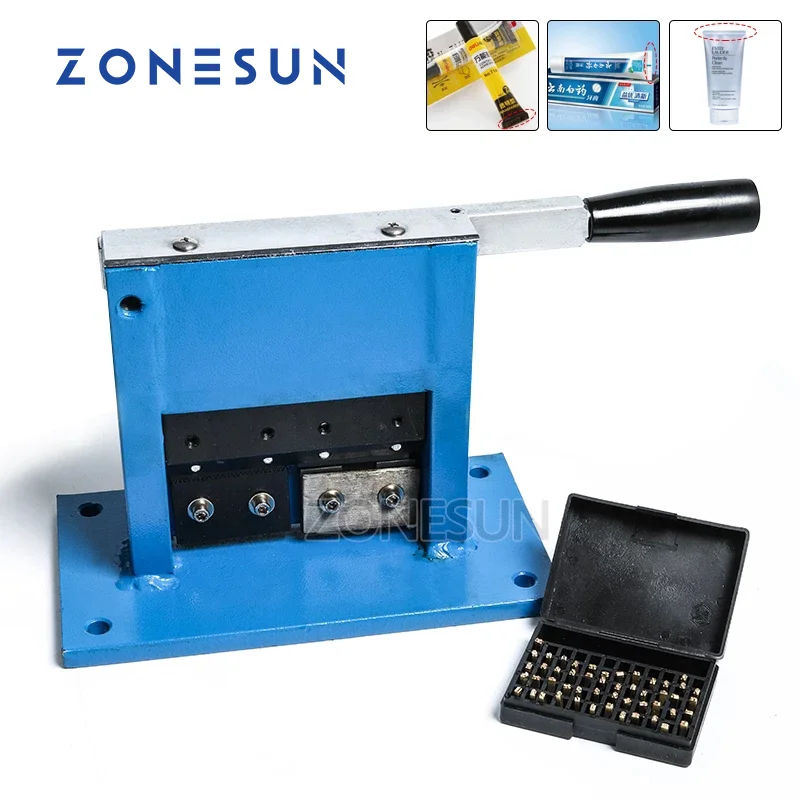 

ZONESUN Aluminum Tube Sealing Machine Teeth Paste Tube Sealer Aluminum Stamping Sealer with Expiration Codes Manual Sealer
