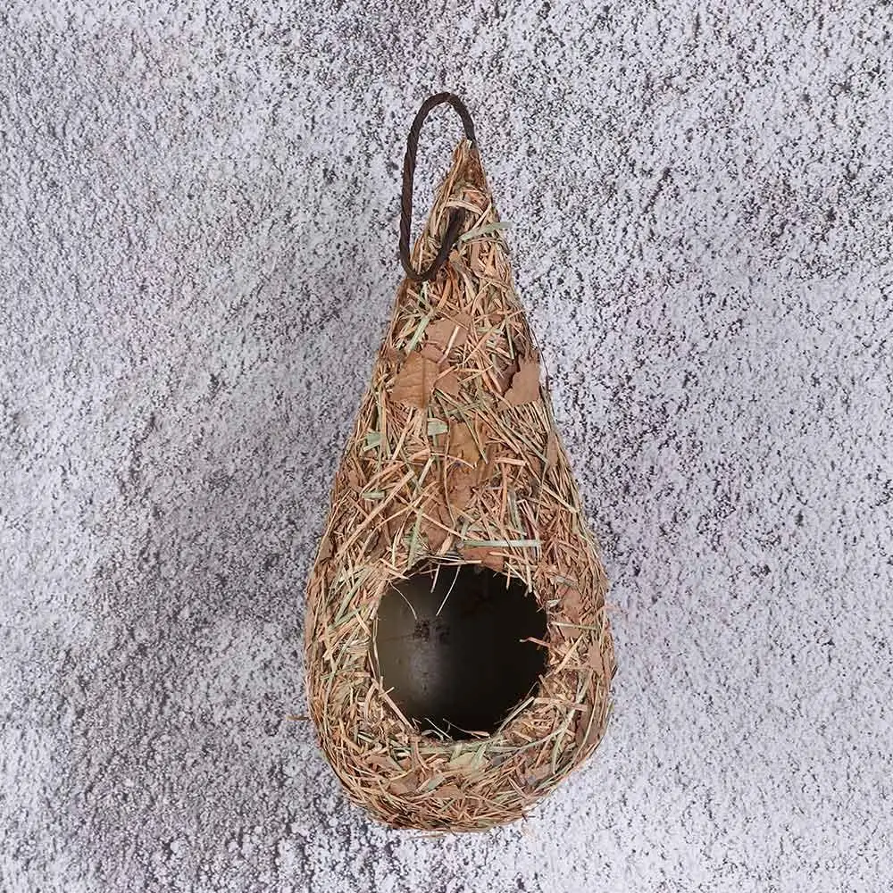 Bird house Bird nest 1/2PCS Bird House Natural Grass Hummingbird Bird Nest Fiber Hand-Woven Roosting Nest Hut for Yard Decoration