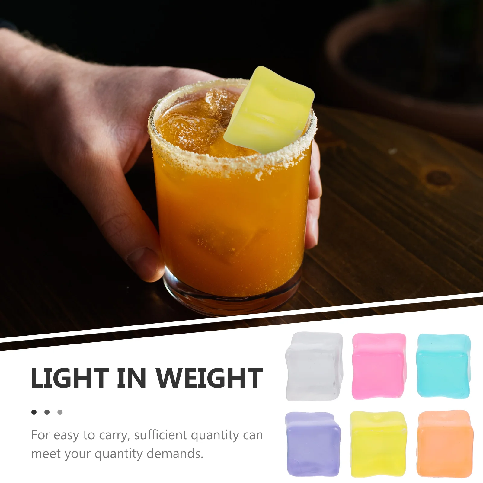 Reusable Washable Non-Melting Acrylic Block For Drinks Beverage Glow In The Dark acrylic ice block