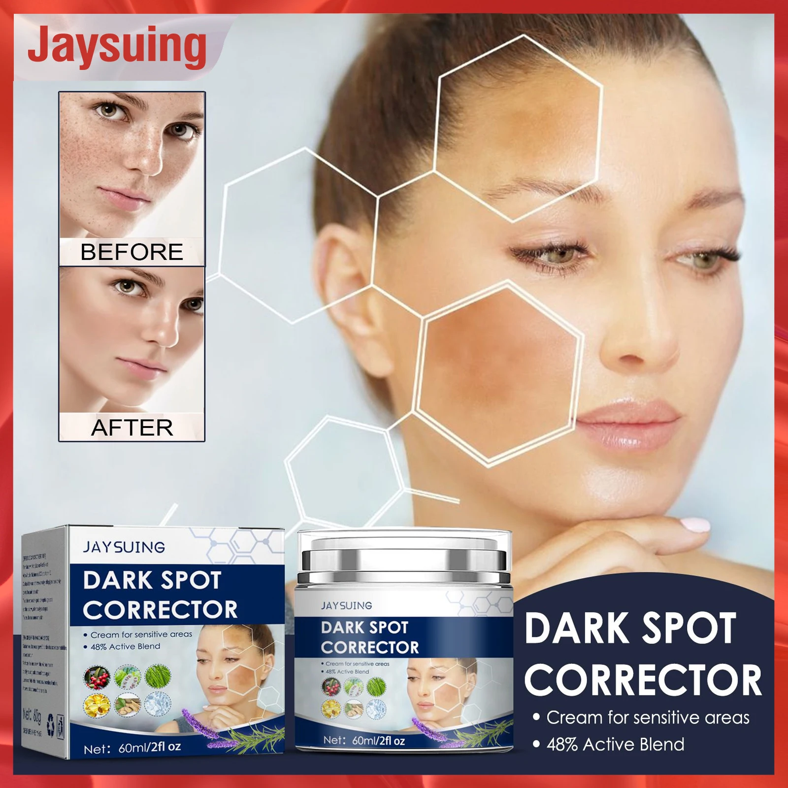 Jaysuing Whitening Freckle Cream Facial Dark Spot Removal Lighten Spots